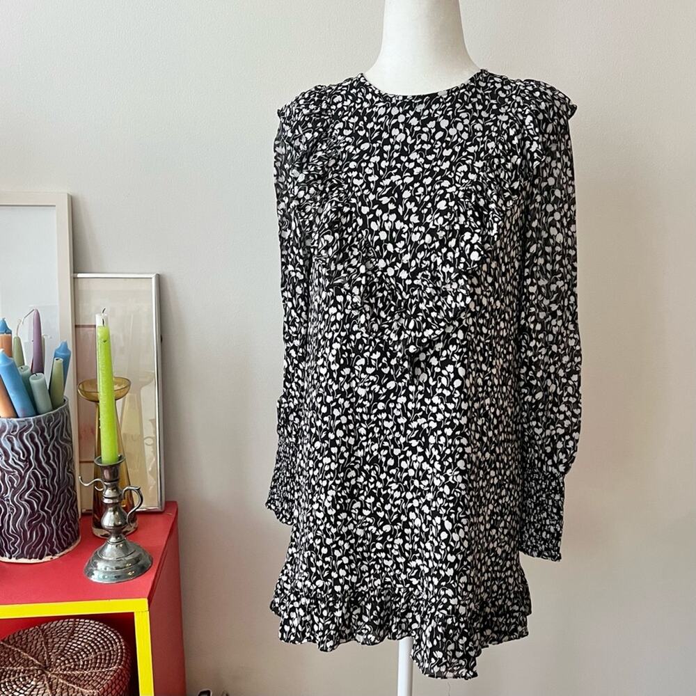 Aritzia Little Moon Floral Print Ruffle Mini Dress